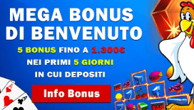 Bonus di Benvenuto BetNero casino: 100% fino a 1.300€ di bonus