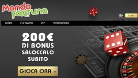 Bonus di benvenuto Mondofortuna: fino a 200€ di bonus