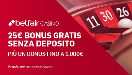 Betfair nuovo bonus di benvenuto: 25€ senza deposito+bonus fino a 1000€