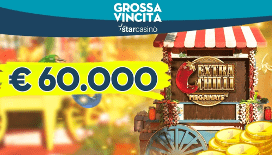 Grande vincita Starcasino: la slot Extra Chilli paga 60.000€