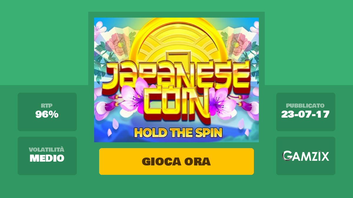 Japanese Coin Hold The Spin Slot Machine Gioca Gratis Online 